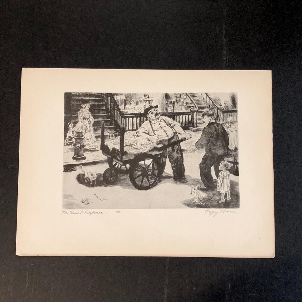 Peggy Bacon "The Rival Ragman" Art 1930s Print Treasury Collection Sketch